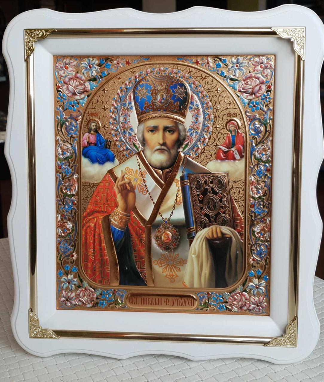 Ікона церковна Миколай Чудотворець (в митрі) 30х26см