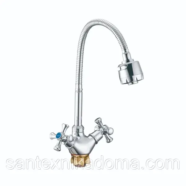 Змішувач ZEGOR (TROYA) на кухню гнучка пружина DTZ4-E827