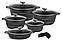 Набір козанів з мармуровим антипригарним покриттям Edenberg EB-12911 Набір кухонної посуди 10 предметів Чорний, фото 9