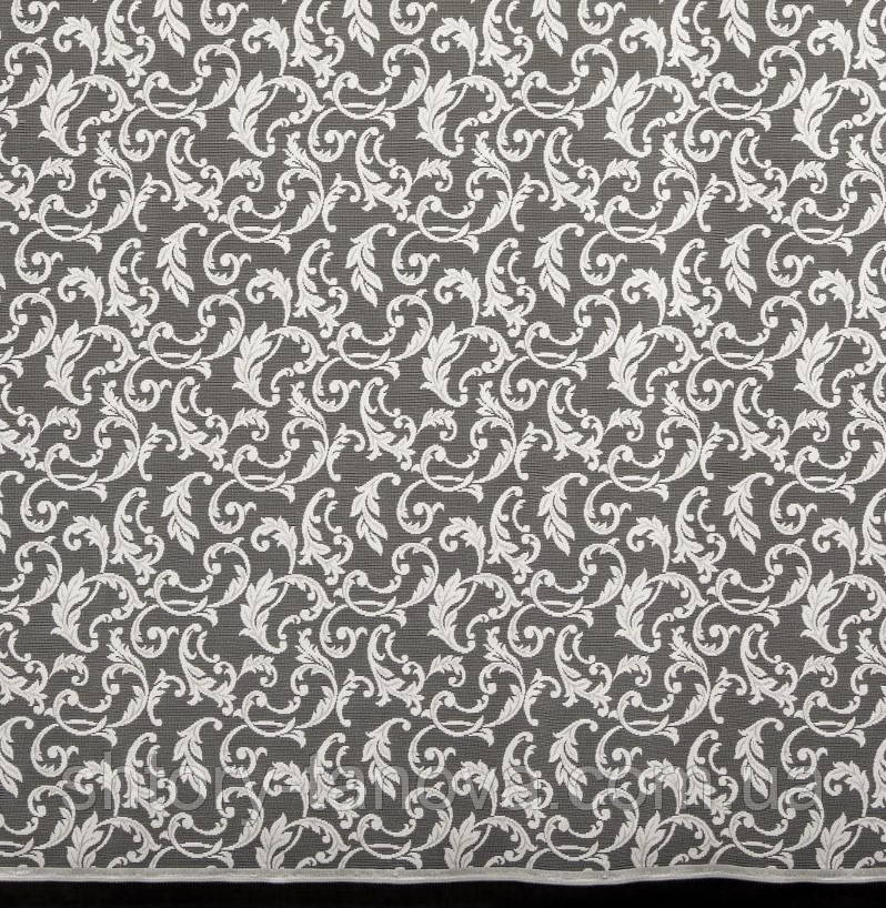 Ткань Тюль с рисунком Вензель Маура Ваниль-Крем | Гардинное полотно тюль сетка - фото 2 - id-p110170150