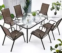Набор садовой мебели Kontrast для дачи со столом и шестью стульями Комплект мебели для сада мебель для кафе