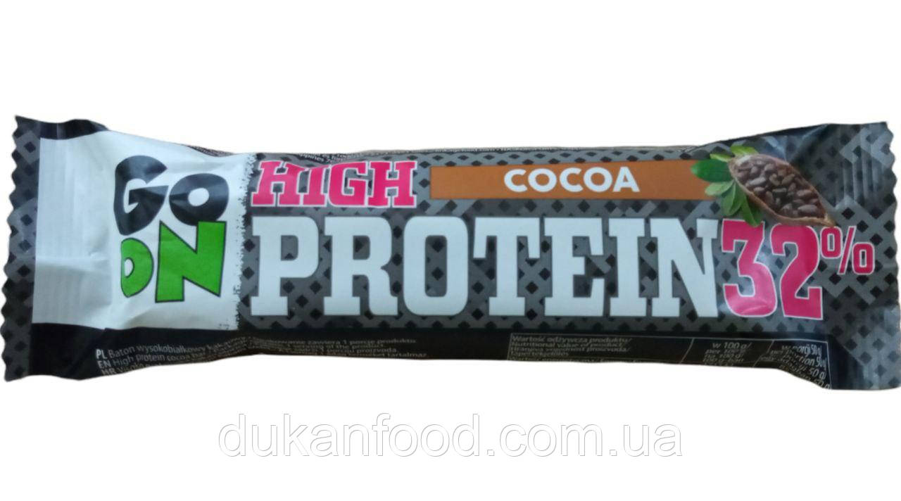 Протеїновий батончик з какао, GO ON Nutrition, 50 г