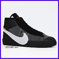 Кроссовки женские и мужские Nike Blazer Mid black / Найк Блейзер черные высокие