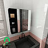 Навісна тумба з полицями і дзеркалом, шафа у ванну з ДСП, фото 3