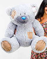 Метровый мишка плюшевый на подарок девушке серый, Мягкие игрушки любимые пушистые медведи 100 см