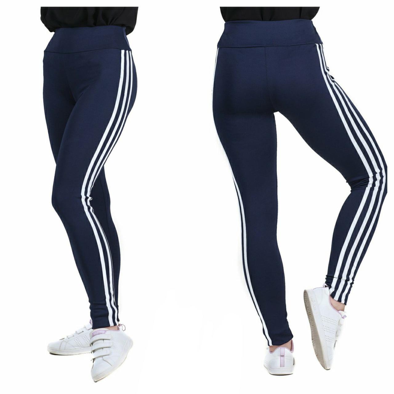 Спортивні жіночі сині лосини великого розміру