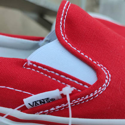 Кеди сліпони Vans Authentic RED МУЖСКІ унісекс мокасини КРАСНІ 2023, фото 5