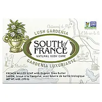 South of France, Lush Gardenia, French Milled Soap with Organic Shea Butter, 6 oz (170 g)