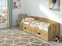 Дитяче ліжко MebelProff Соня-3, односпальне ліжко з висувними шухлядами, ліжко з наголов'ям та висувними ящиками
