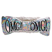 Double Dare, OMG! Reversible Mega Hair Band, White Plush & Rainbow Platinum, 1 Piece