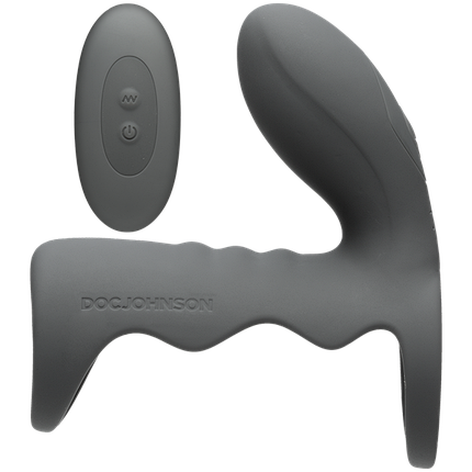 Вибронасадка Doc Johnson OptiMale Vibrating Rechargeable Cock Cage with Wireless Remote all Оригинал, фото 1