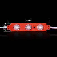 Світлодіодний додаток BRT XG191 5630-3 led W 1,5W RED, 12В, IP65 червоний з лінзою напівсфера µ, фото 3