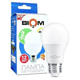 Світлодіодна лампа Biom BT-512 A60 12W E27 4500К матова µ