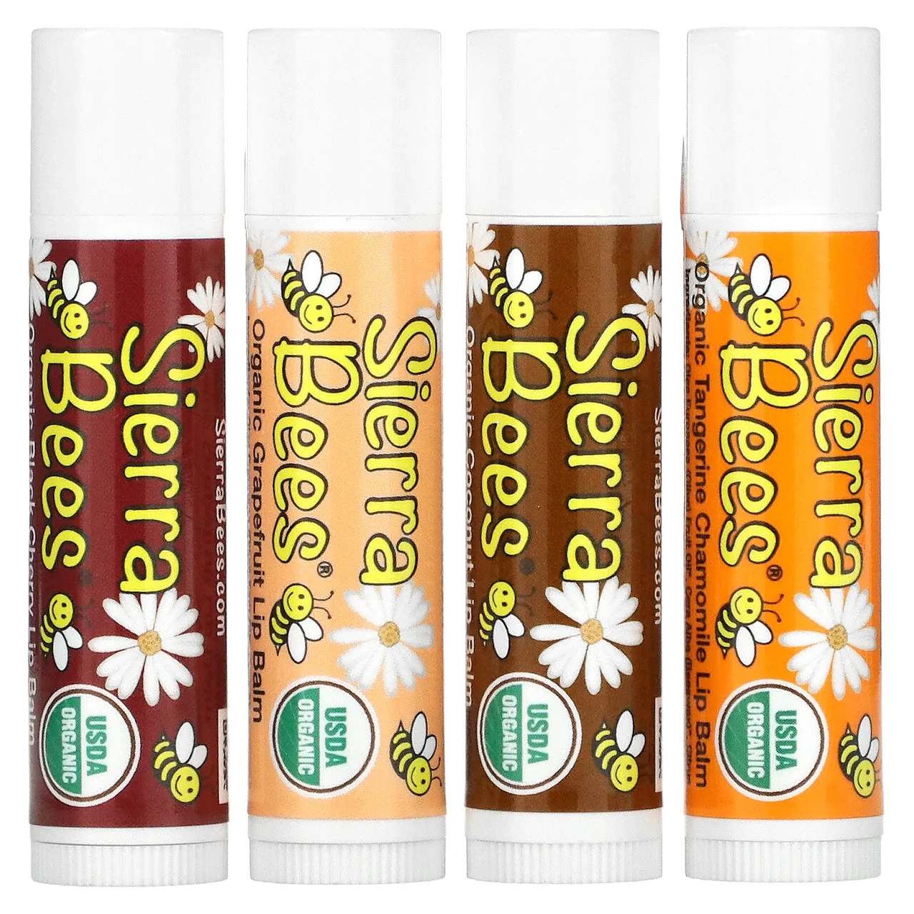 Sierra Bees, набір органічних бальзамів для губ, 4 штуки по 4,25 г (0,15 унції) - фото 1 - id-p1654976738