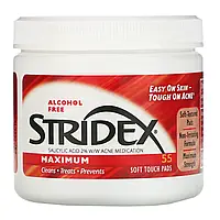 Stridex, Single-Step Acne Control, Maximum, Alcohol Free, 55 Soft Touch Pads