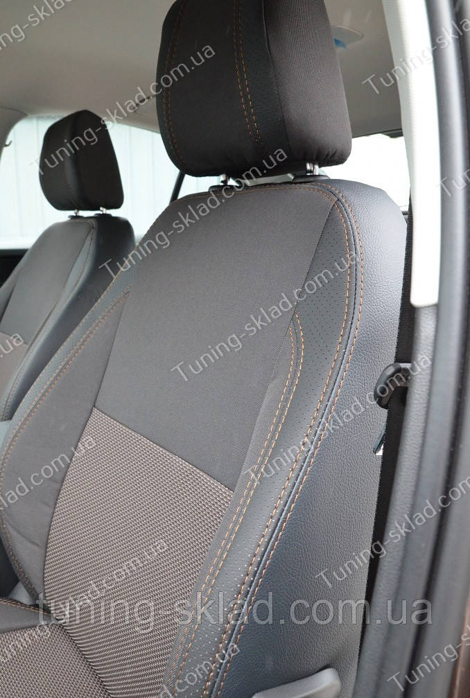 Чохли на сидіння Шкоду Октавія А7 (чохли з екошкіри Skoda Octavia A7 стиль Premium), фото 1