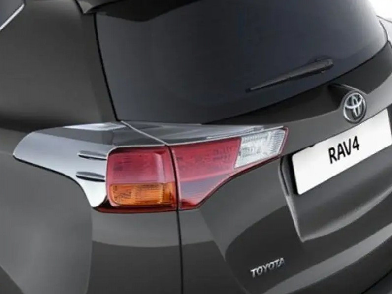 Накладки на задні ліхтарі Libao V1 2013-2016 (2 шт, пласт) для Toyota Rav 4 рр, фото 1