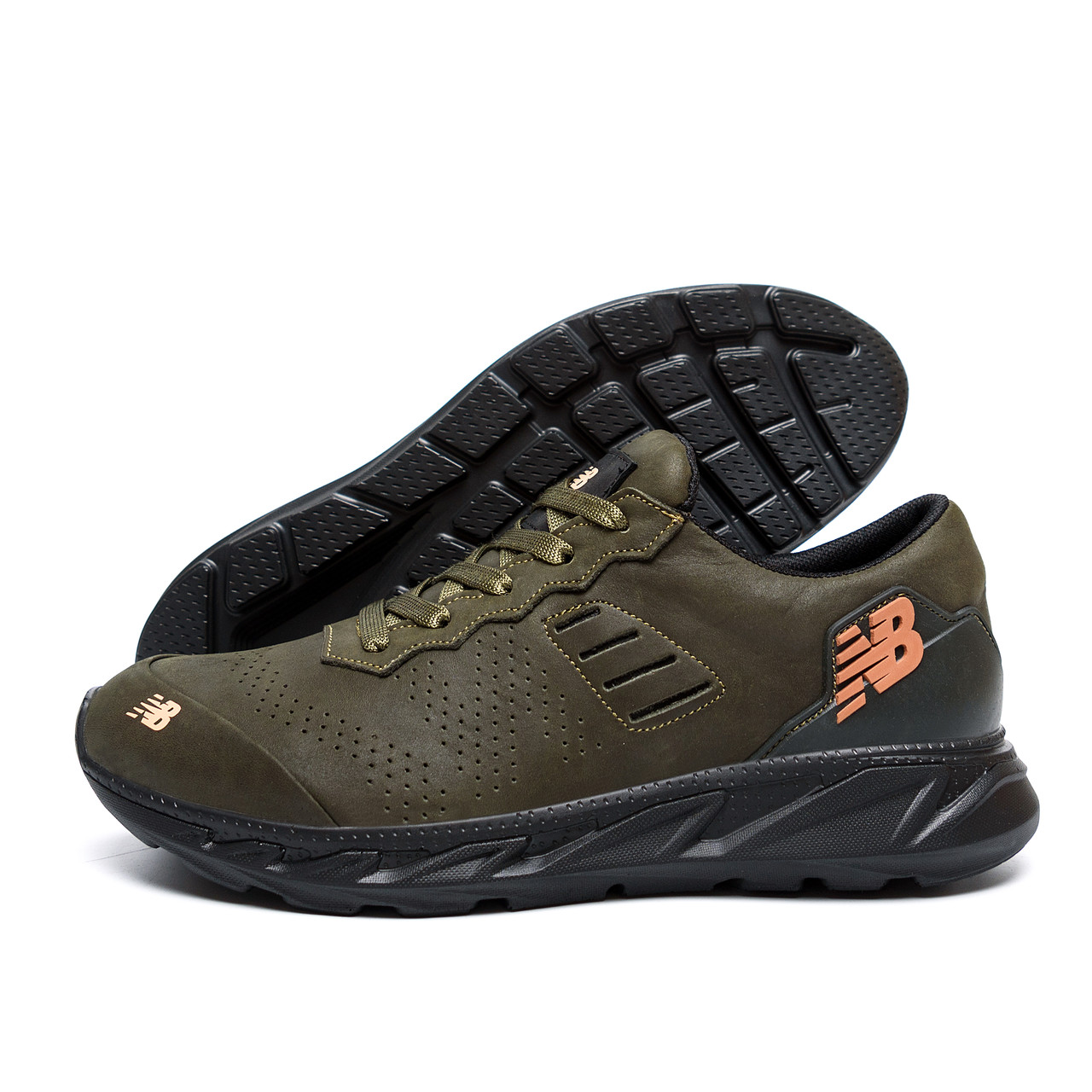 Чоловічі шкіряні кросівки NB Clasic Green, фото 1