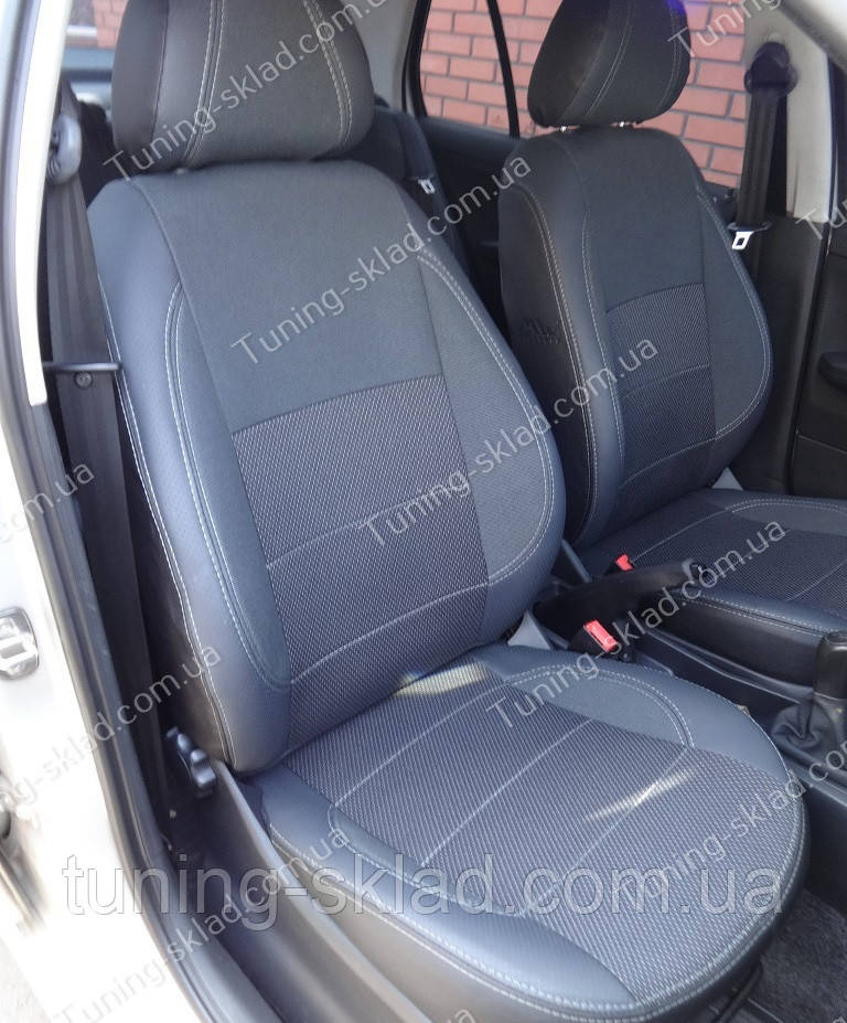 Чохли на сидіння Шкоду Фабія МК 2 Комбі (чохли з екошкіри Skoda Fabia Mk2 Combi стиль Premium), фото 1