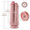 Hismith 8.5” Two Cocks One Hole Silicone Dildo, фото 7