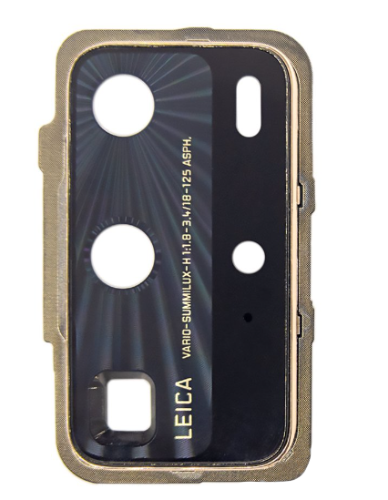 Скло камери з рамкою для смартфону Huawei P40 Pro, золотистий