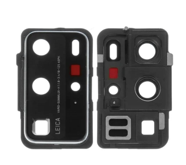 Скло камери з рамкою для смартфону Huawei P40 Pro, сріблястий