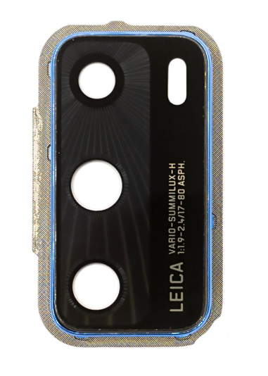 Скло камери з рамкою для смартфону Huawei P40, синій
