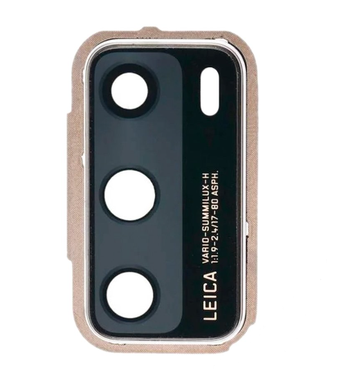 Скло камери з рамкою для смартфону Huawei P40, золотистий