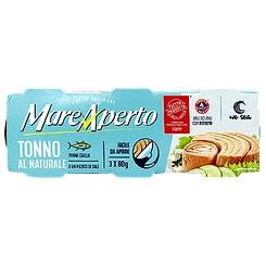 Тунець у власному соці (спайка) Маре Аперто Mare Aperto al naturale 3*80g 32пач/ящ (Код: 00-00012429)