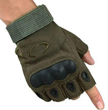 Тактичні рукавички військові без пальців (похідні, армійські, військові, мисливські) Зелені