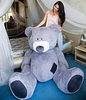 Великий плюшевий ведмедик величезний 250 см на подарунок Величезні ведмедики гігант для дівчини М'які великі сірі ведмеді