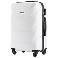 Валіза пластикова WINGS 147 середня біла 65 см