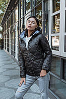 Стеганая Женская Куртка средней длины Ткань плащевка Лаке размеры 42-44,46-48,50-52,54-56,58-60