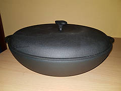 Чавунна сковорода жаровня з кришкою, d 300 мм h 70 мм, фото 3