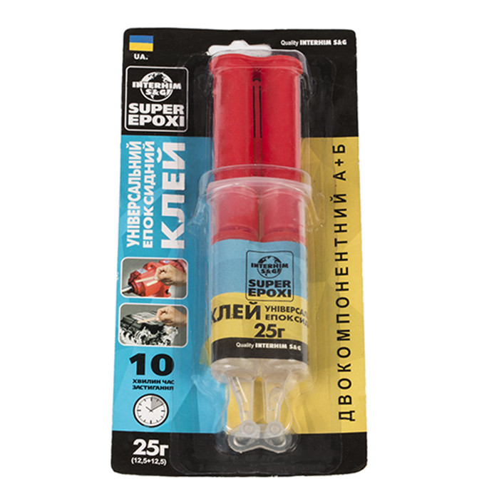 Клей 2-хкомп. епокс. "InterHim" в шприці 25 мл, фото 1