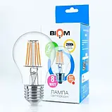 Світлодіодна лампа філаментна Biom FL-311 Е27 8W A60 2800K, фото 5