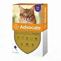 Advocate капли на холку для кошек от клещей, блох и гельминтов от 4-8 кг - 1 пип.