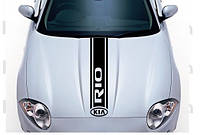 Виниловая наклейка на капот авто -  Полоса Kia Rio  размер 50 см