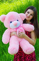 Улюблений м'який ведмедик — гарна іграшка, Плюшевий рожевий ведмідь до 80 см на подарунок коханій дівчині
