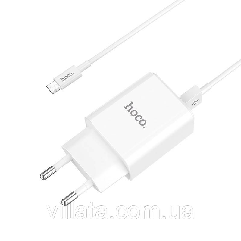 СЗУ Hoco C62A Victoria 2.1A 2USB + cable MicroUSB - фото 1 - id-p1655141783