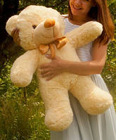 Улюблений м'який ведмедик 80 см кремовий — гарна плюшева іграшка, Бежевий ведмідь на подарунок дівчині