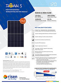Сонячна панель 410W RISEN RSM40-8-410M