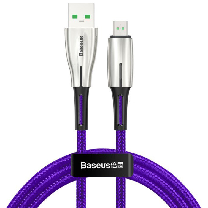 Кабель Baseus Waterdrop 4.0A microUSB 1m Фиолетовый (CAMRD-B05), фото 1