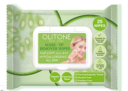 Серветки для зняття макіяжу OLITON, 25 шт