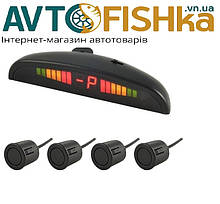 Парктронік 4 датчика 18,5 мм Cyclone SK-4W black LED дисплей-шкала/звуковий сигнал/черний