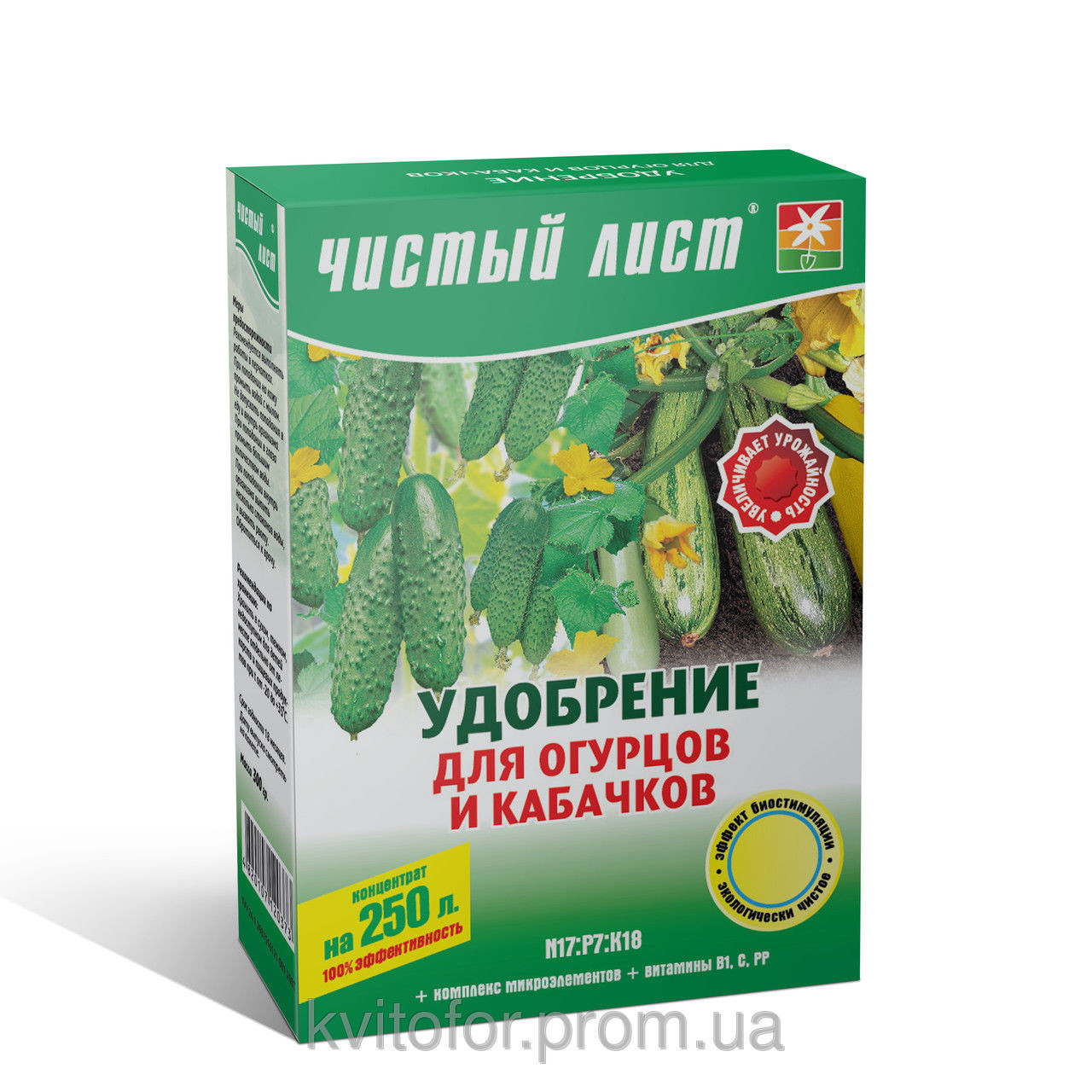 Добриво для огірків і кабачків Чистий Лист 300г