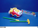 Дитяча іграшка каталка на палиці Телефон-машинка з дзвінком - рухаються деталі-видео огляд, фото 3