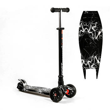 Самокат триколісний дитячий (d-13см, кермо 75.5-87см, ножне гальмо) MAXI Best Scooter S - 10911 Чорний