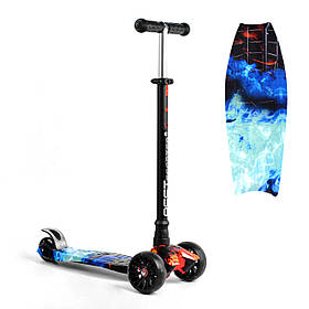 Самокат триколісний дитячий (d-13см, кермо 75.5-87см, ножне гальмо) MAXI Best Scooter S - 10808 Синій