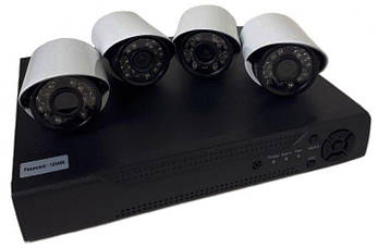 Комплект відеоспостереження на 4 камери з відеореєстратором DVR KIT 520 AHD 4ch Gibrid Лучшая цена